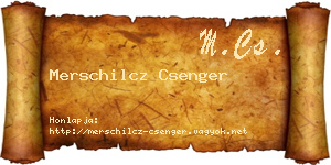 Merschilcz Csenger névjegykártya